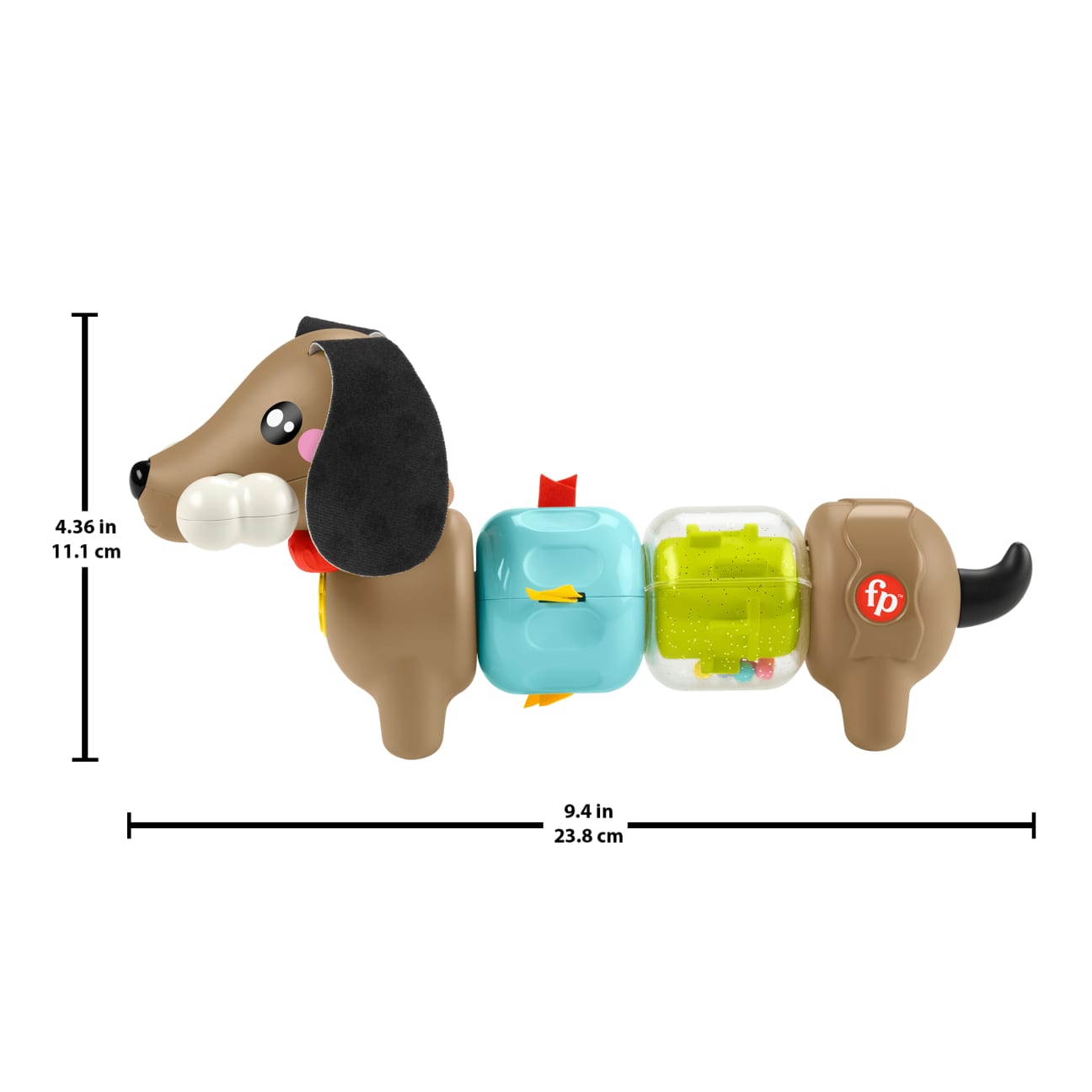 Mattel Fisher-Price Pets Bassotto Gira e Gioca Cucciolo gioco sensoriale con sonaglino per Bambini da 6+ Mesi HTW91