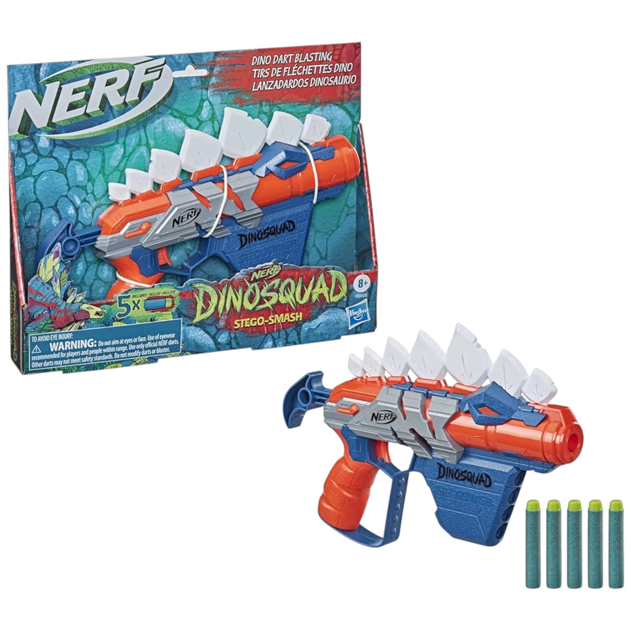 Hasbro Nerf DinoSquad Stegosmash Dart Blaster caricatore da 4 dardi