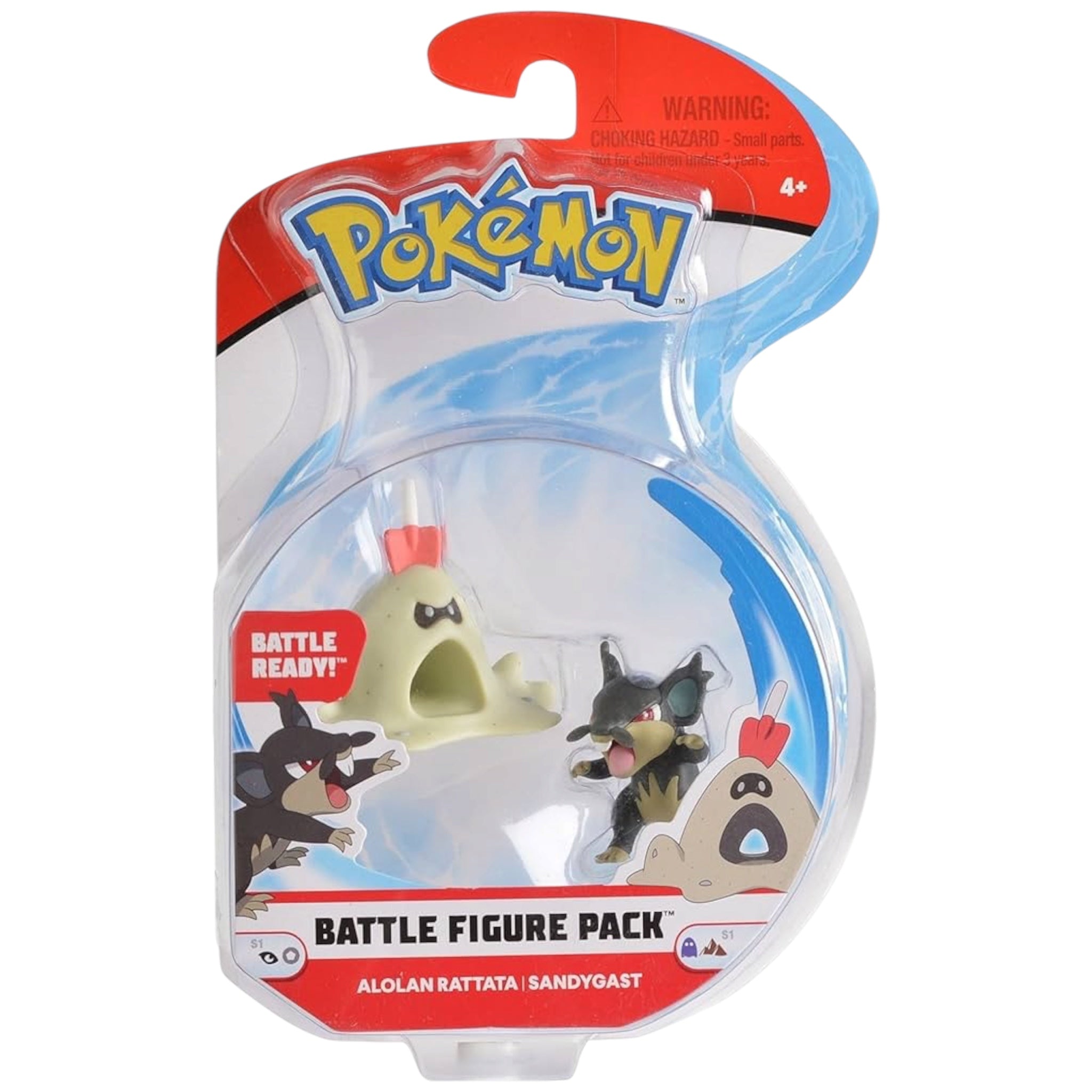 Pokemon Action Figure Battle Figure Pack Rattata di Alolan e Sandygast da 5 cm