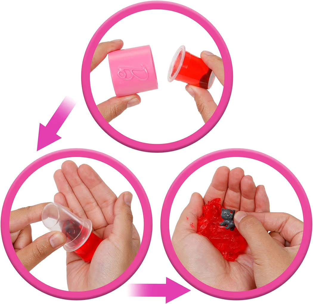 Mattel Barbie Party Surprise Rossa Brillante e Mini BarbieLand Fashionistas 3,8 cm a Sorpresa Tubetto Rossetto Rosso