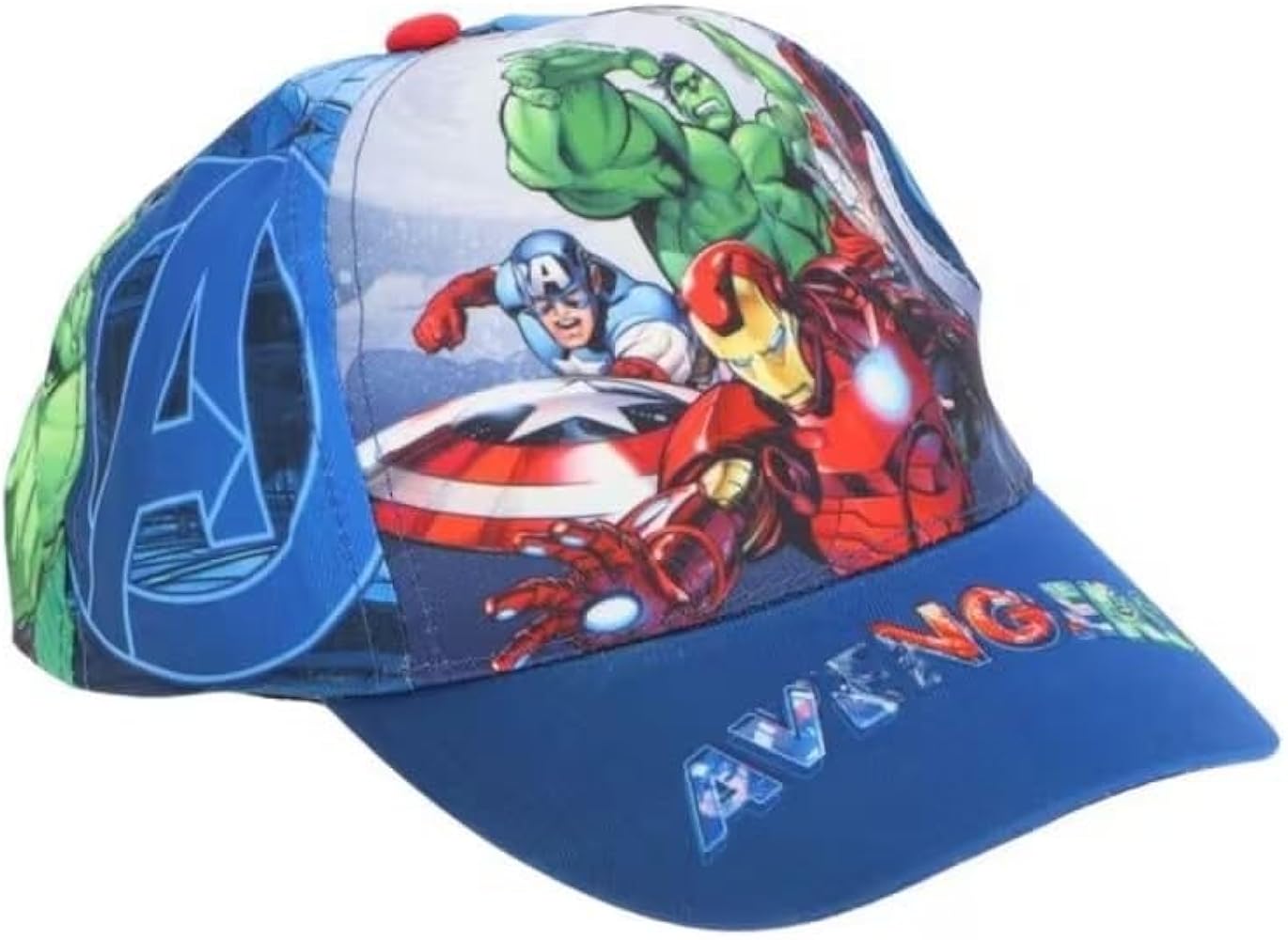 Cappellino Avengers da baseball Parasole Regolabile Velcro Misura 54 cm con Hulk Captain America Iron Man