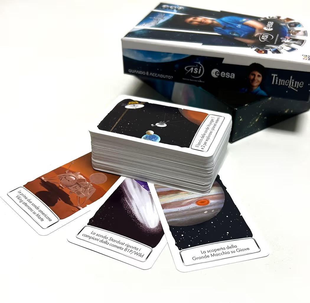 Asmodee Gioco da Tavolo 2-6 Giocatori TimeLine ASI ESA (Agenzia Spaziale Italiana e Agenzia Spaziale Europea) Metti Alla Prova le Tue Conoscenze sull'Astronomia 8 Anni