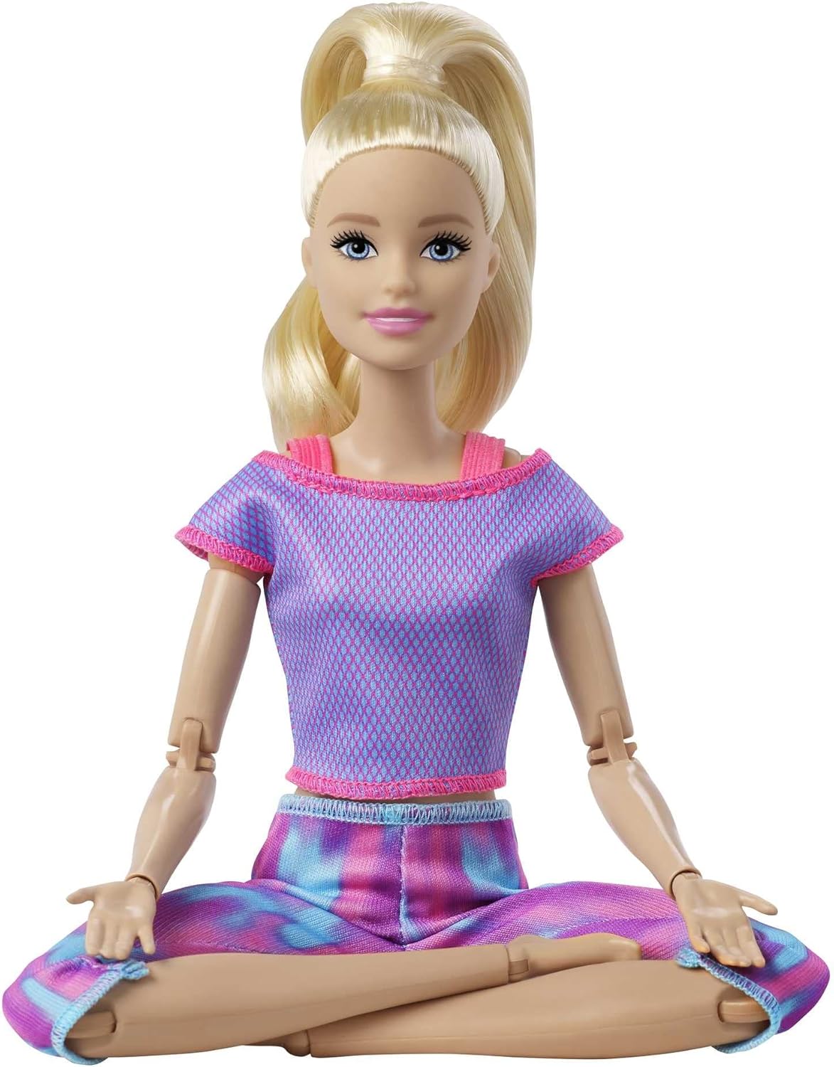 Mattel Barbie Bambola bionda Made to Move con articolazioni e 22 articolazioni flessibili GXF04