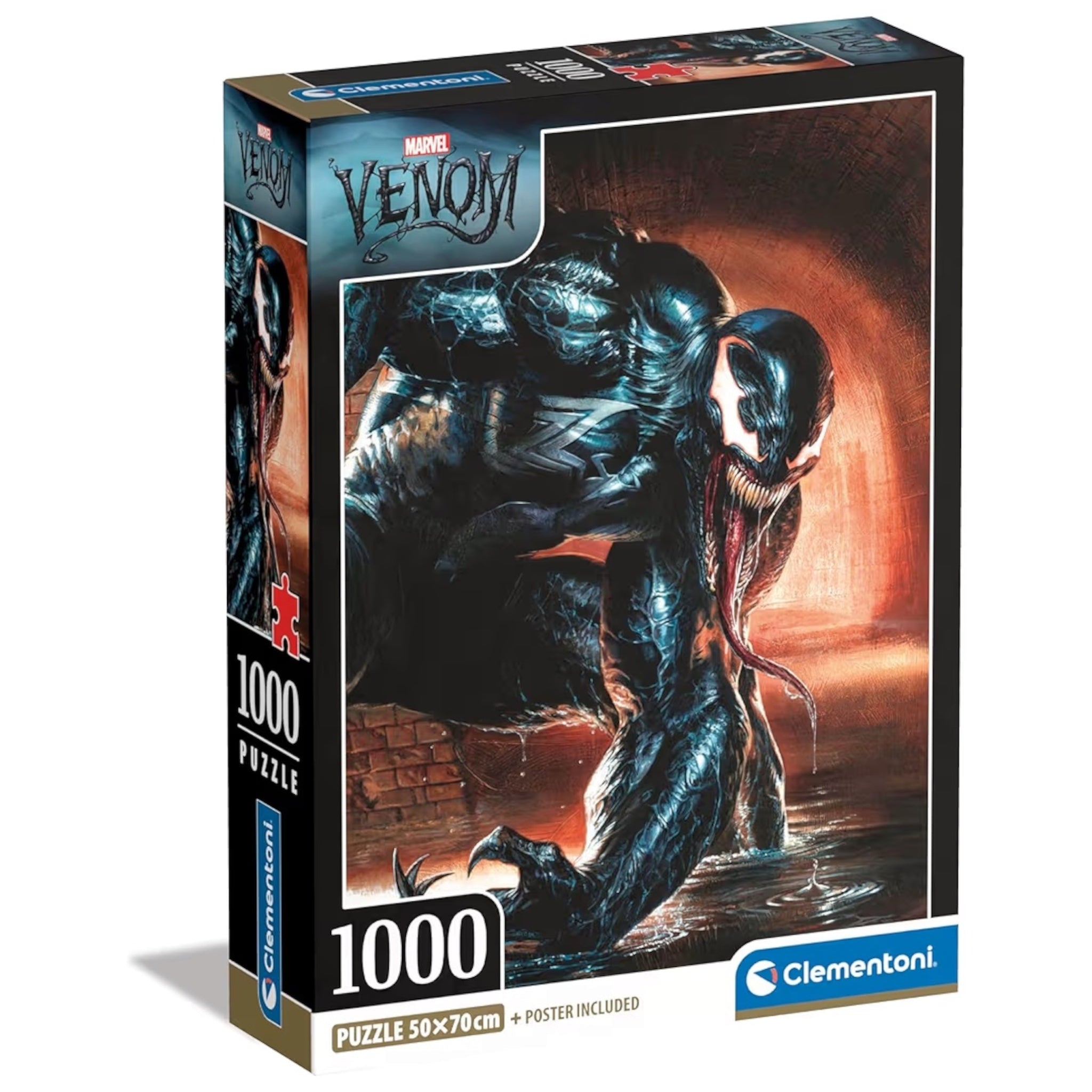 Clementoni Venom 1000 Pezzi con Poster Incluso Marvel Puzzle Supereroi, Divertimento Per Adulti, Made In Italy Multicolore
