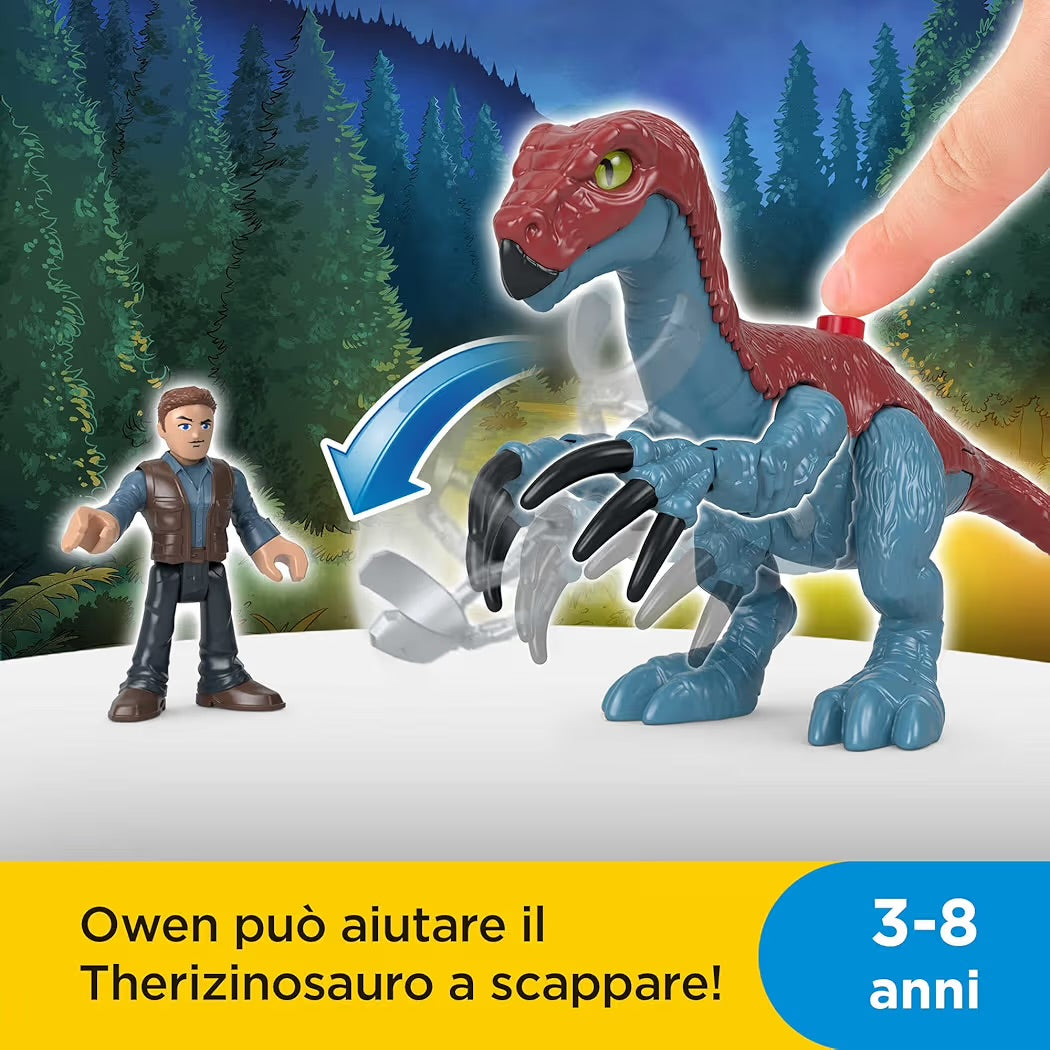 Fisher-Price Imaginext Jurassic World Terizinosauro e Owen GVV63