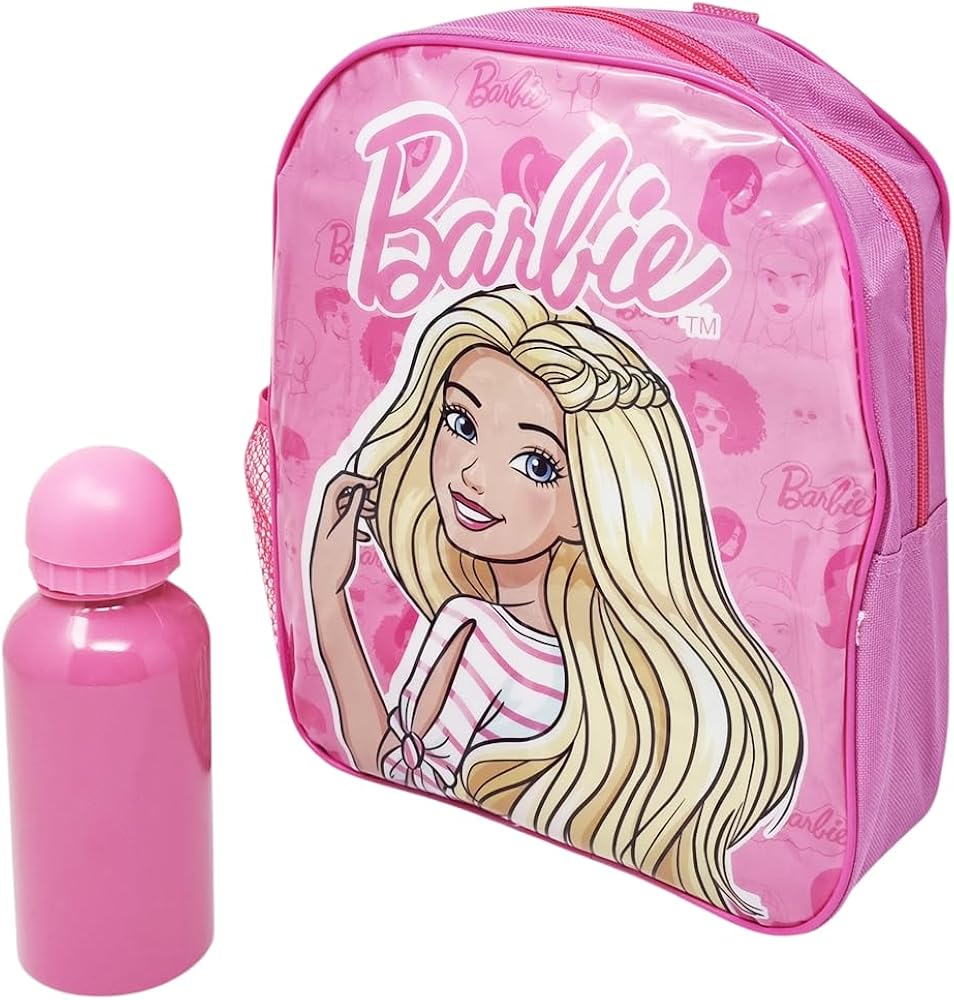 BARBIE Zaino con Borraccia in Alluminio Ideale per Asilo e Tempo Libero – Estate, Vacanze e Mare