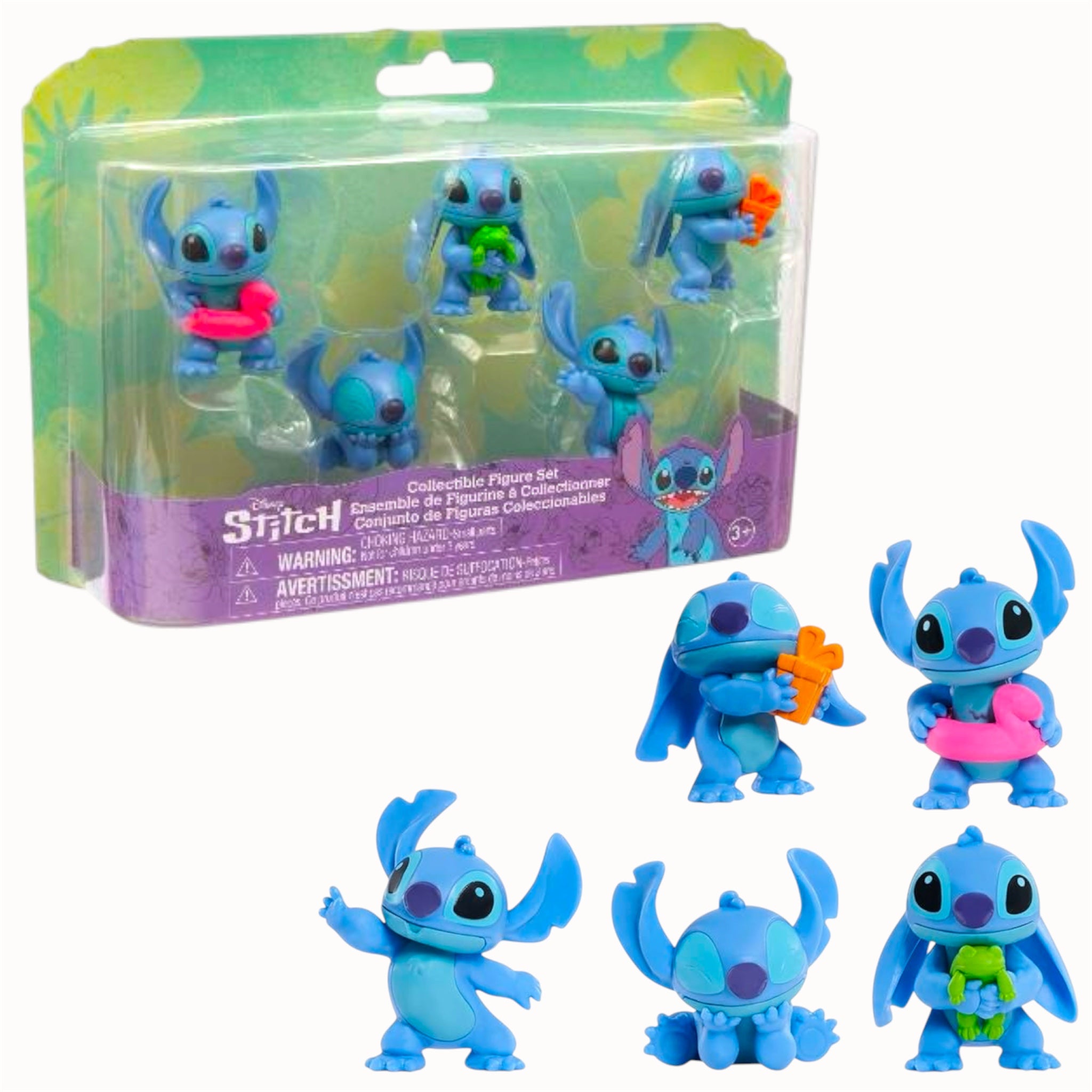 Set Bundle DISNEY STITCH Pack 5 Mini Figure 6cm Pose con Accessori per Collezionisti Regalo Compleanno