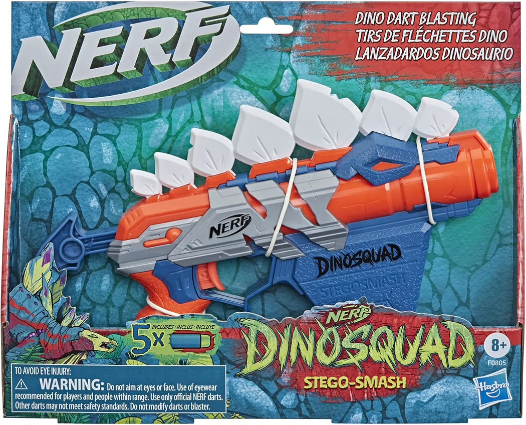 Hasbro Nerf DinoSquad Stegosmash Dart Blaster caricatore da 4 dardi