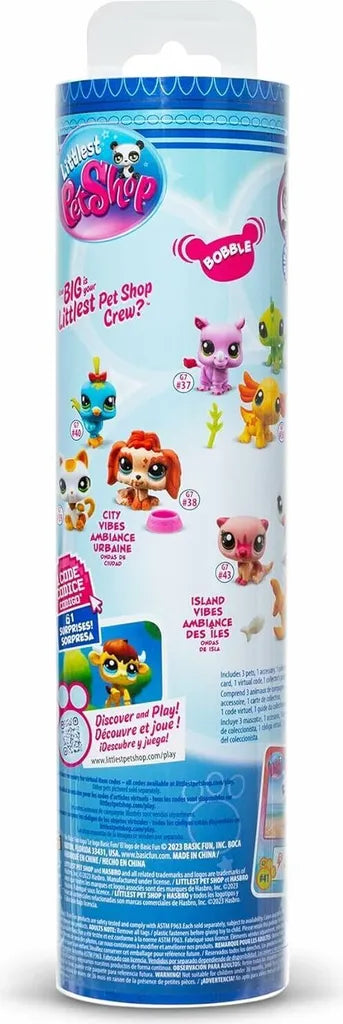 BANDAI Littlest Pet Shop Set di 3 figurine Tubo