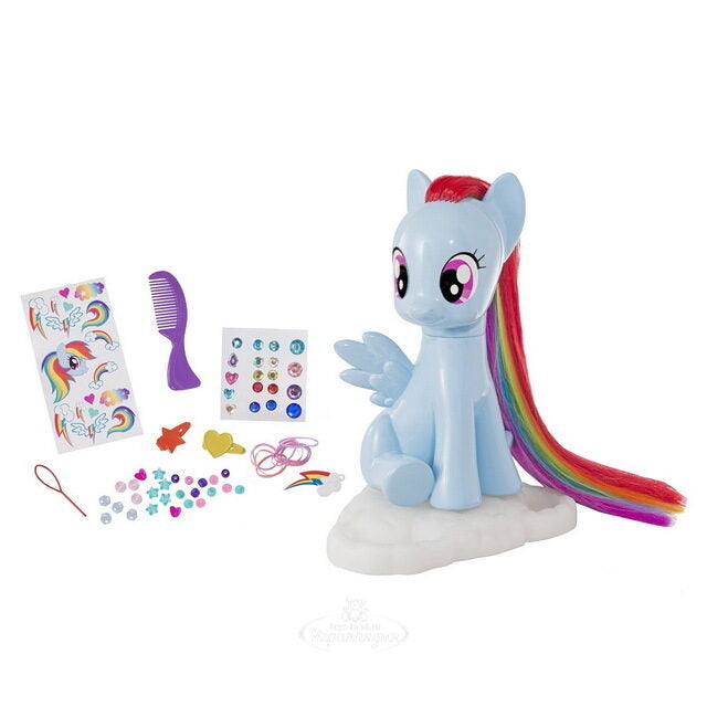 Hasbro My Little Pony Rainbow Dash Style and Groom Pony Set Pettinatura con 30 Accessori Capelli Arcobaleno Vintage da Collezione