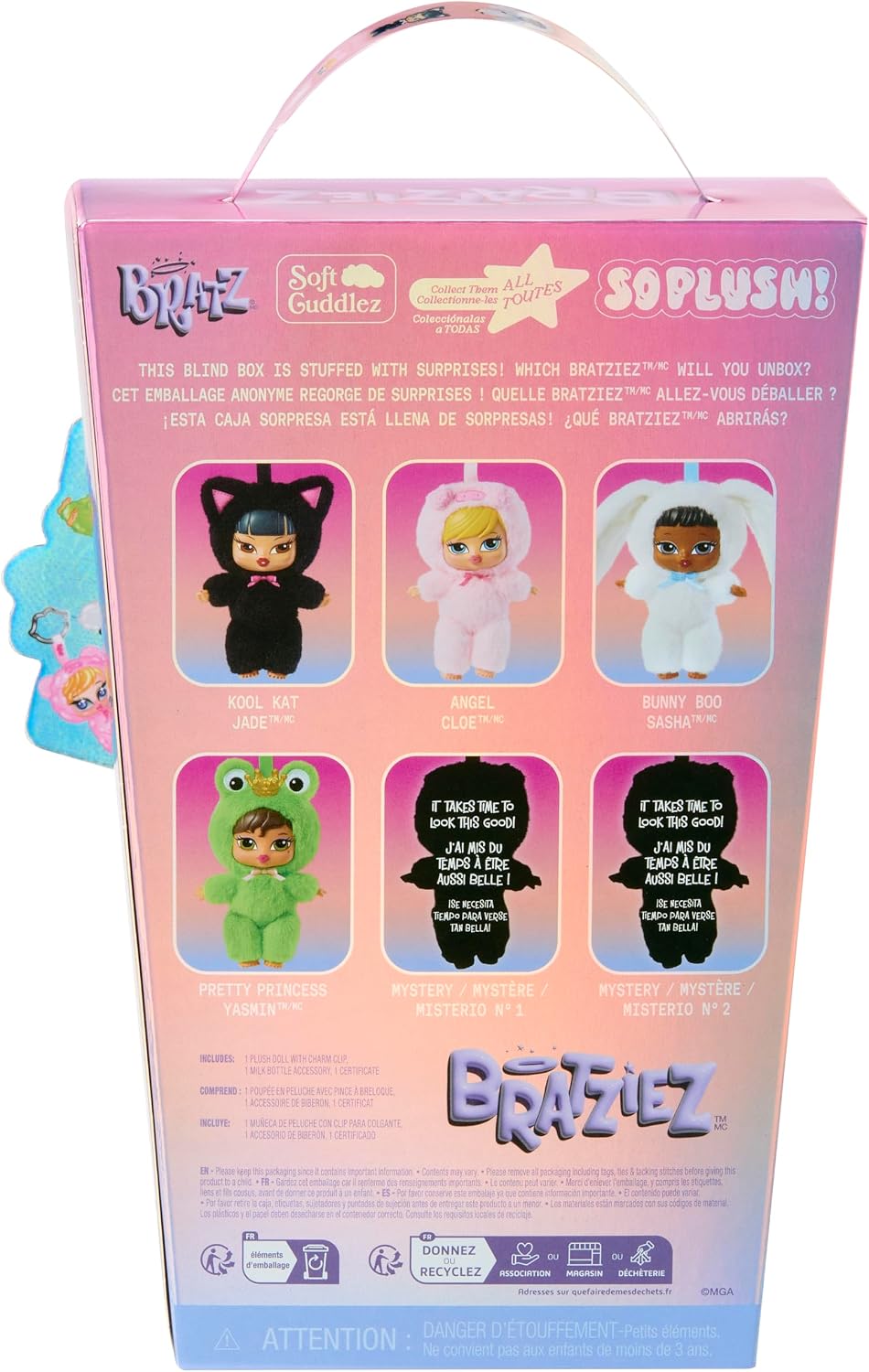 Bratz Bratziez Iconz Series Plush Include 1 Doll con Charm e Accessori