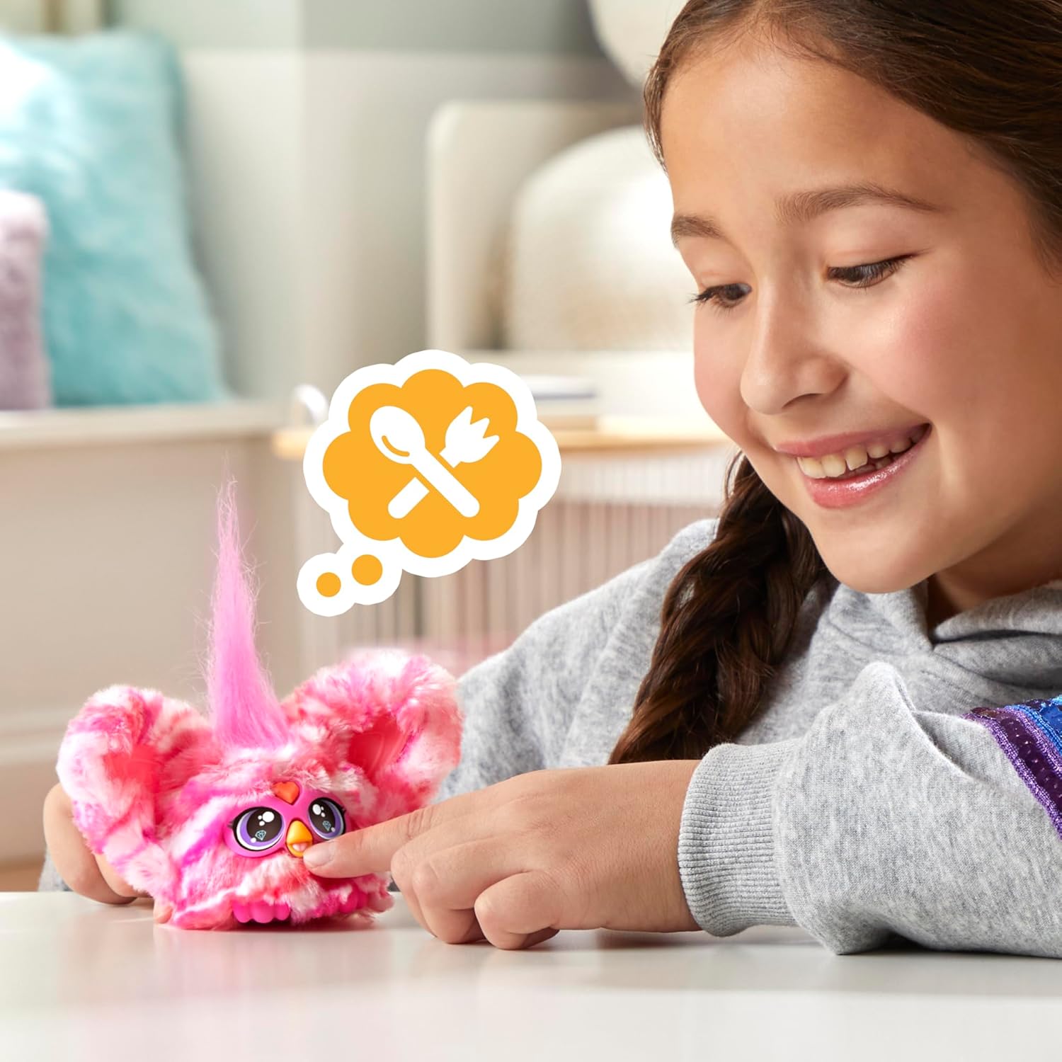 Hasbro Furby Furblets Bub-Lee – Peluche Interattivo Mini con Clip Portachiavi 6+ Anni