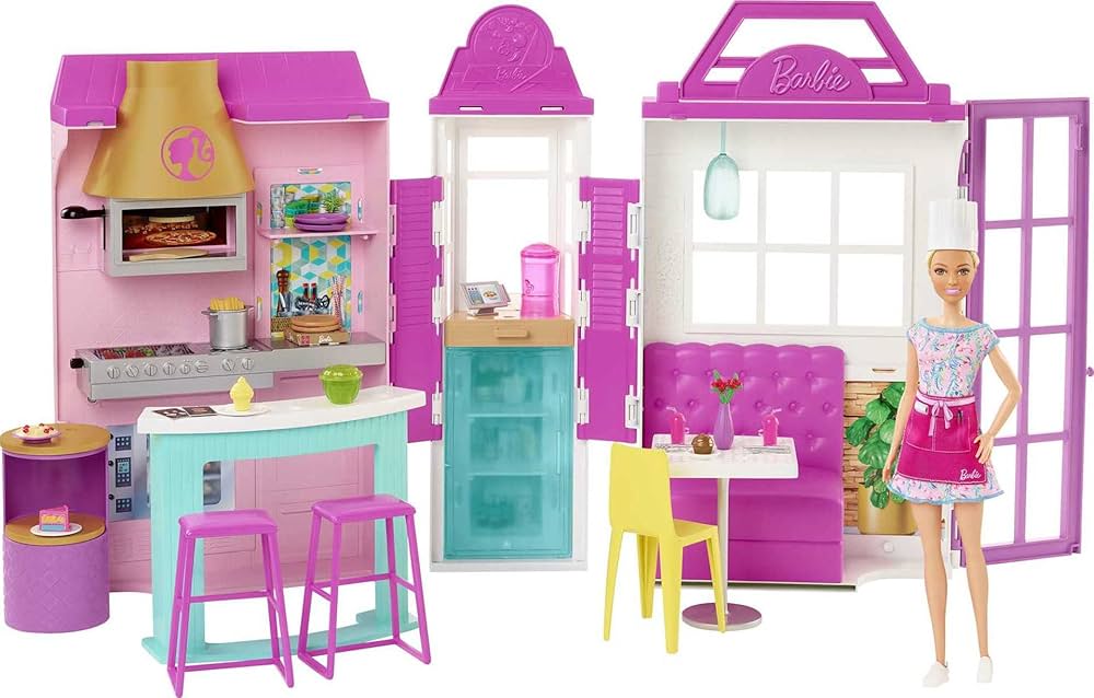 Mattel Barbie Playset Il Ristorante con Bambola Chef e oltre 30 accessori da cucina HBB91