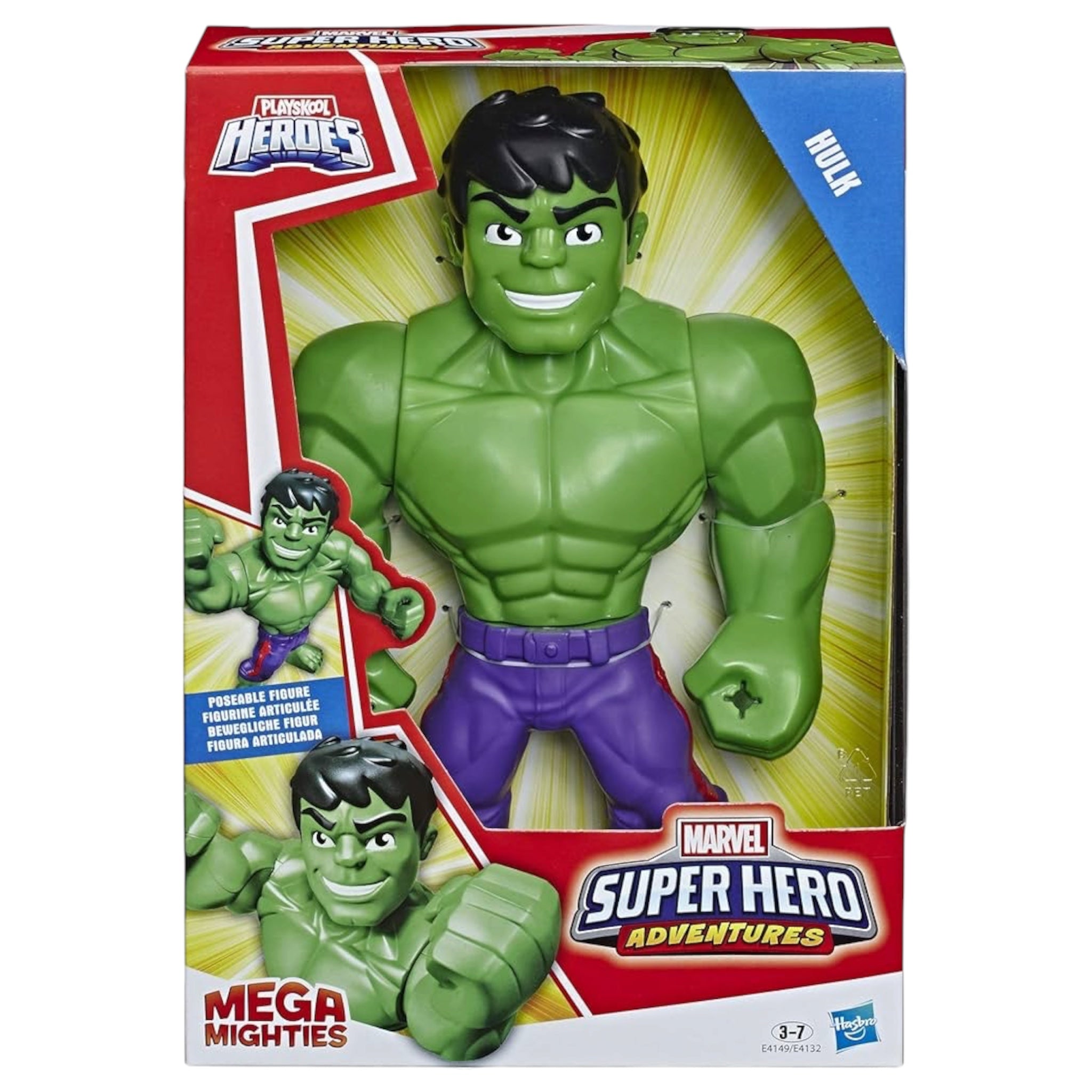 Hasbro Playskool Heroes Hulk action figure 25 cm Marvel Super Hero Adventures Mega Mighties E4149ES0