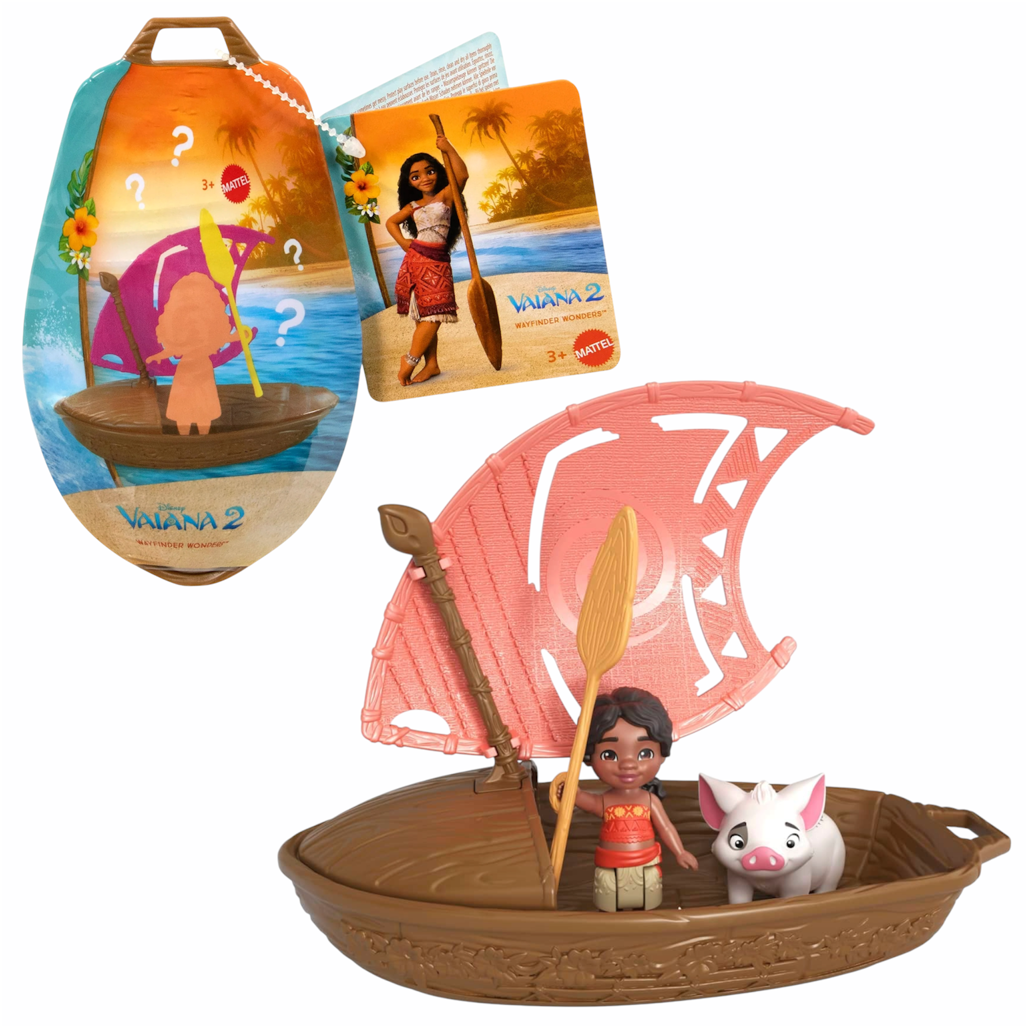 Mattel Disney Oceania 2 Set Mini Bambola Sorpresa con Canoa