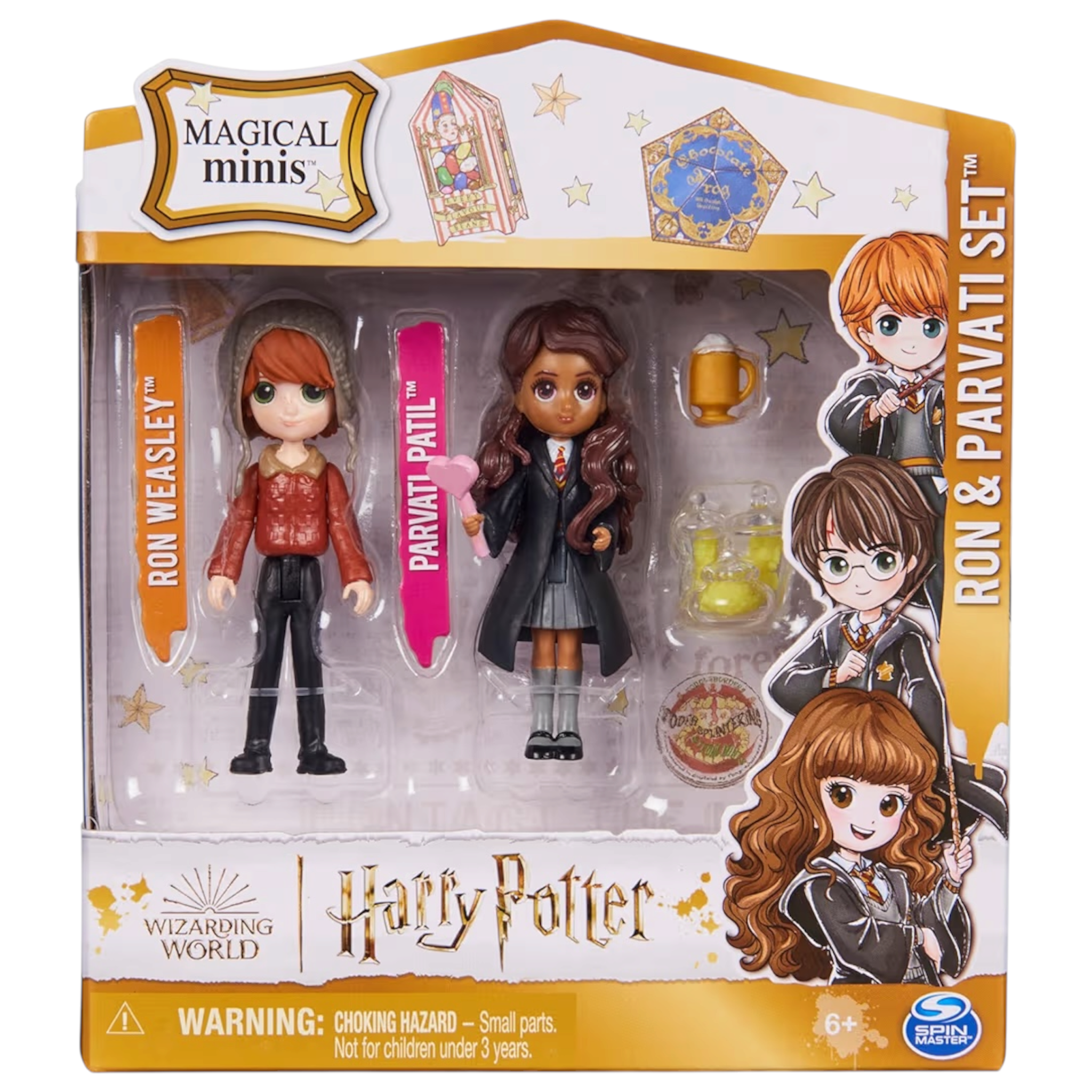 Spin Master Harry Potter Wizarding World Set Amicizia Ron Weasley e Calì Patil - George Weasley e Cho Chang 7,5 cm