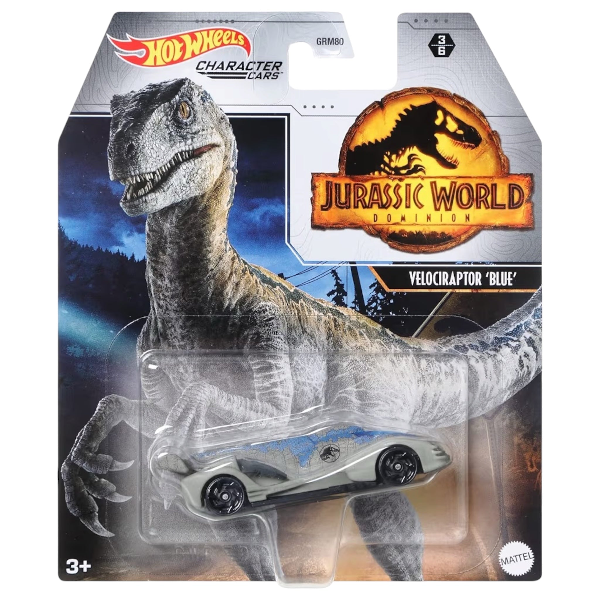 Mattel Hot Wheels Jurassic World Veicolo Velociraptor Blue