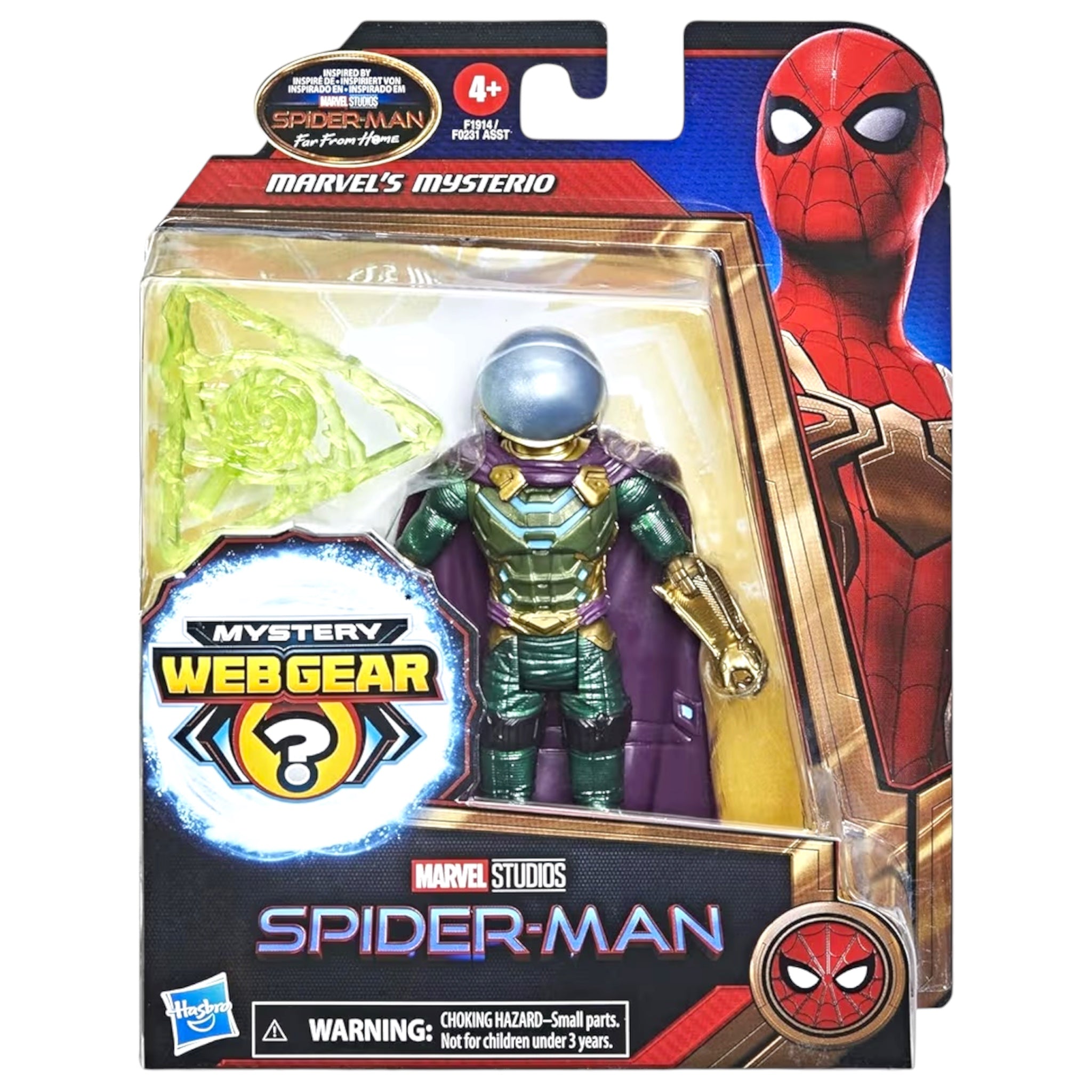 Hasbro Spider-Man Mysterio con armatura Mystery Web Gear Action Figure 15 cm ispirata al film Spider-Man No Way Home