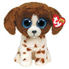 TY Peluche Beanie Boos Cane Muddles Bianco e marrone Cagnolino con occhioni azzurri glitter con gli occhi scintillanti 15 Cm