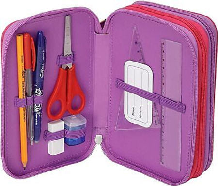 Astuccio Tokidoki Scuola 3 Scomparti Con Penna Frixion Cancellabile, Accessori Da Viaggio Organizer Per Valigia Unisex Bambini E Ragazzi, Multicolore,