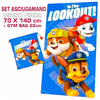 Telo mare PAW PATROL 140 x 70 cm asciugamano in microfibra con sacca scarpe per bambini piscina spiaggia
