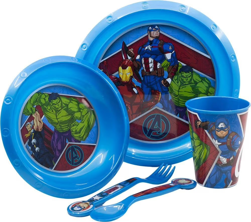 Set Pappa per bambini in plastica 5 pezzi Avengers