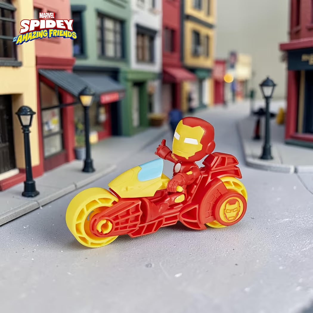 Hasbro Marvel Spidey Iron Man con Motocicletta