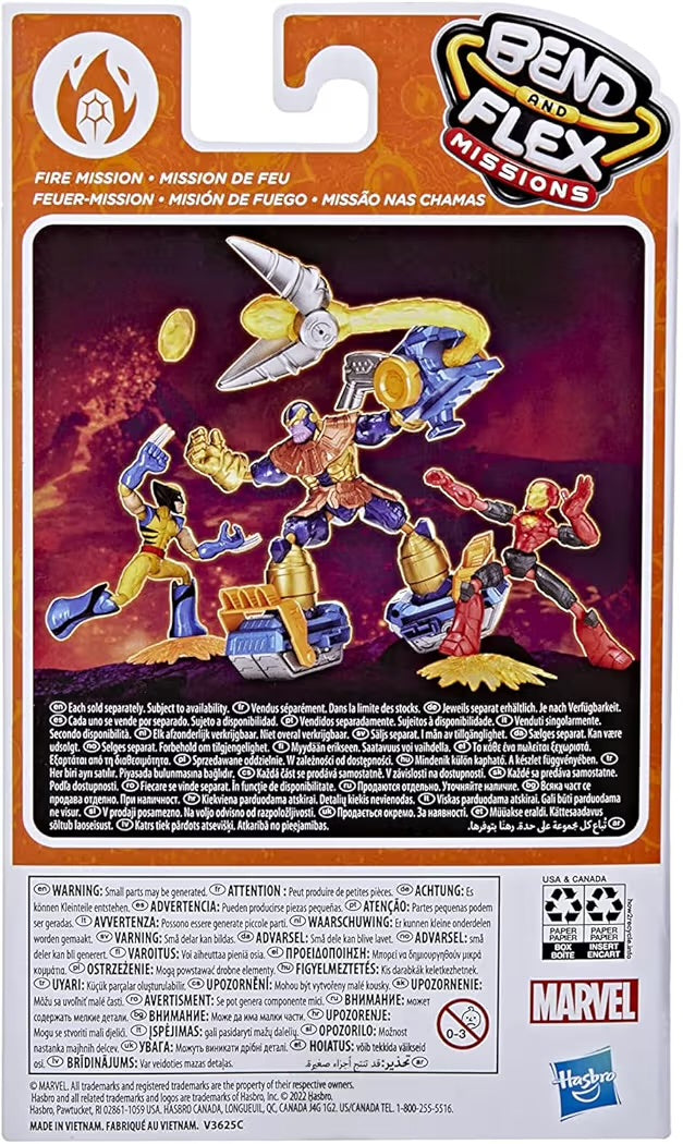Hasbro Marvel Bend And Flex Missions Action Figure di Wolverine Fire Mission 15cm