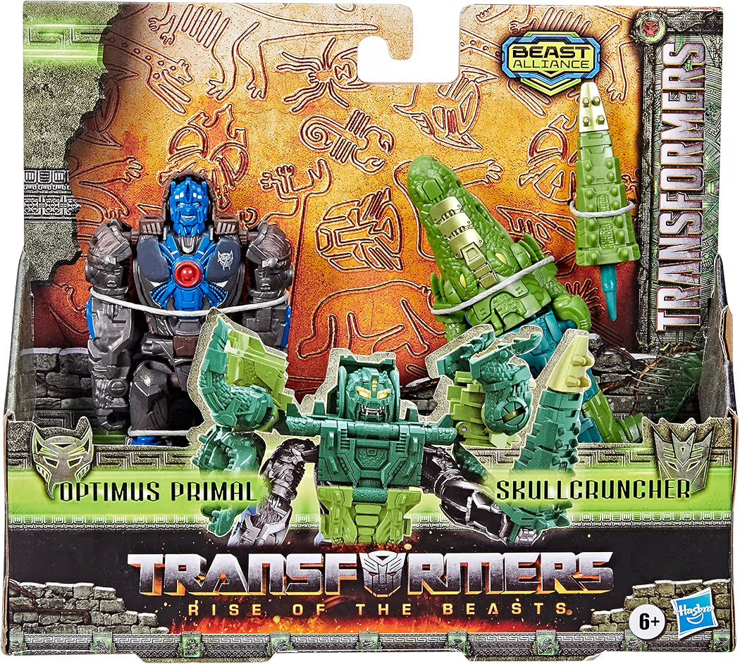 Hasbro Transformers Il Risveglio Beast Alliance Optimus Primal e Skullcruncher Rise of the Beasts