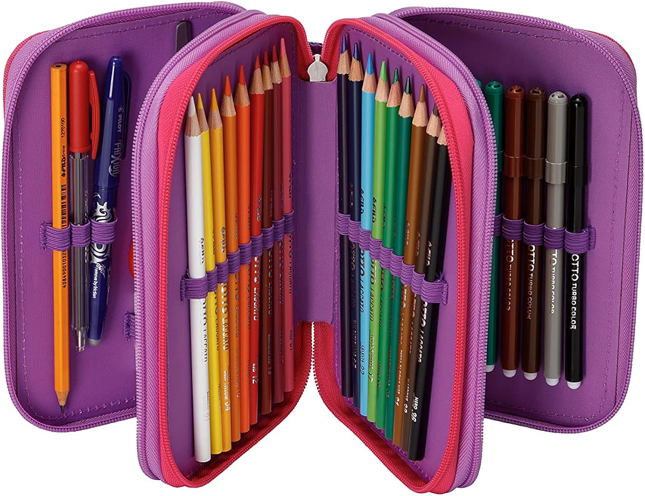 Astuccio Tokidoki Scuola 3 Scomparti Con Penna Frixion Cancellabile, Accessori Da Viaggio Organizer Per Valigia Unisex Bambini E Ragazzi, Multicolore,
