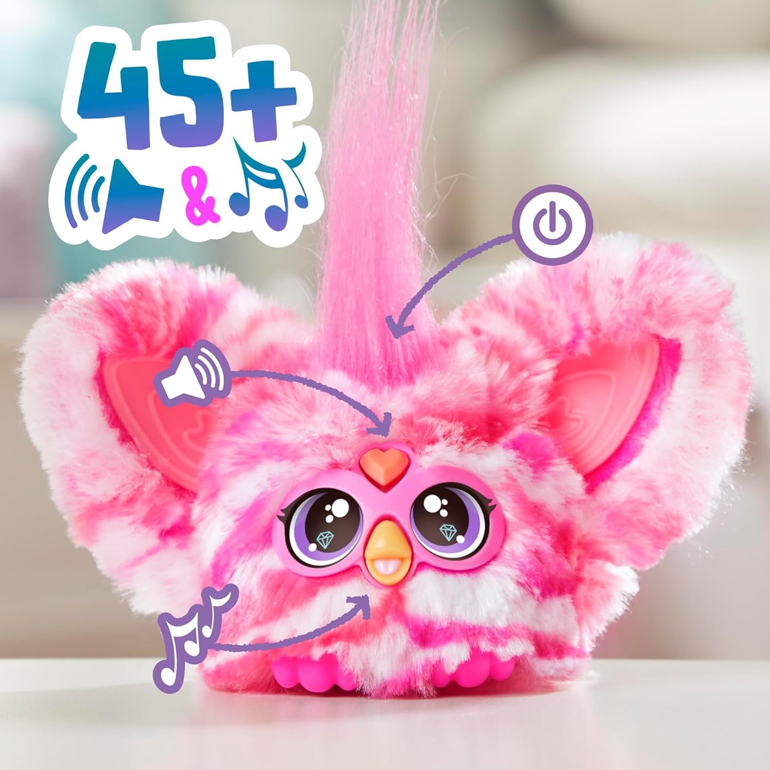 Hasbro Furby Furblets Bub-Lee – Peluche Interattivo Mini con Clip Portachiavi 6+ Anni
