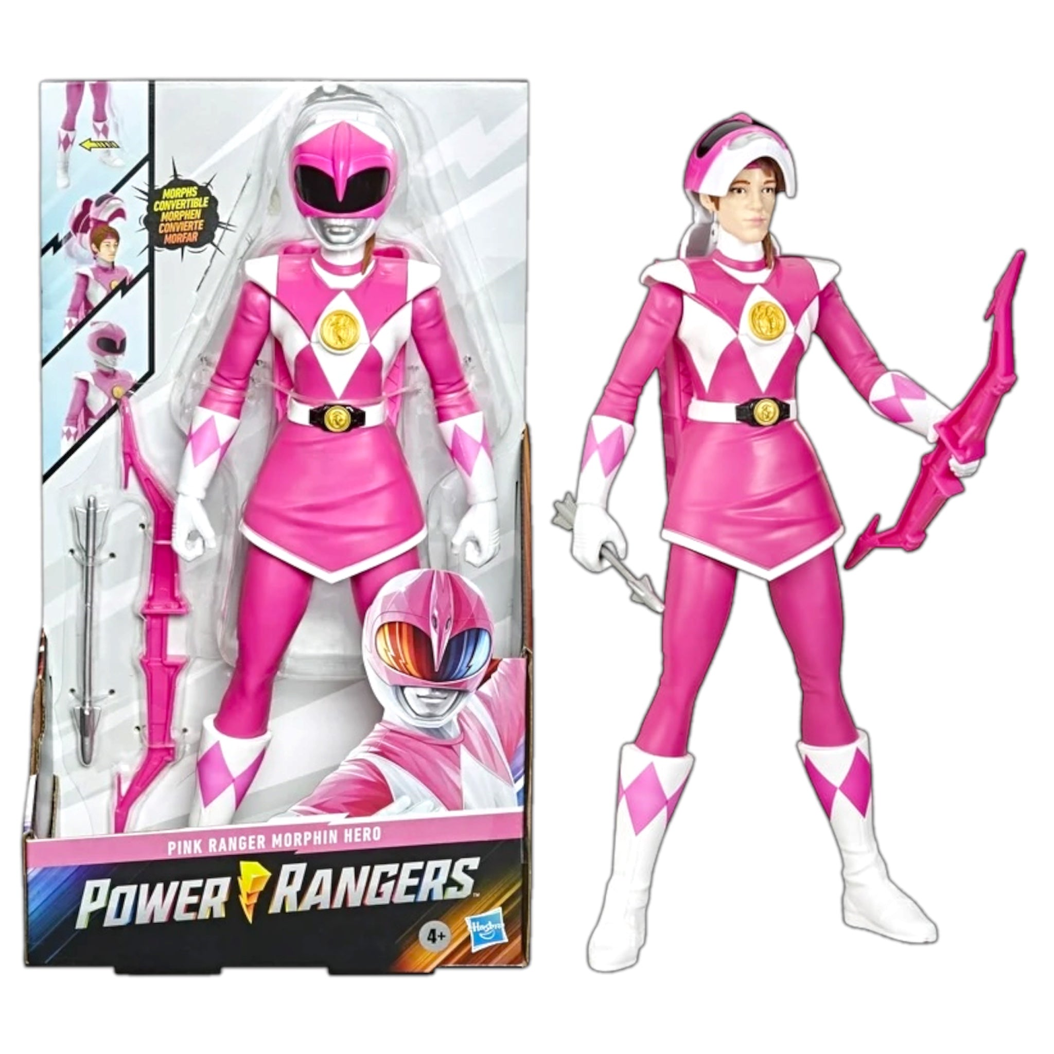 Hasbro Power Rangers Mighty Morphin Pink Action figure Hero da 30 cm con accessori ispirata alla serie TV