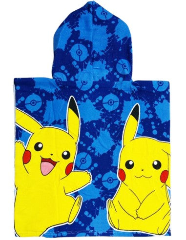 Poncho Asciugamano Pokémon Pikachu per Bambini Asciugatura Rapida Ultra Morbido 50x100 cm Ideale per Mare e Piscina