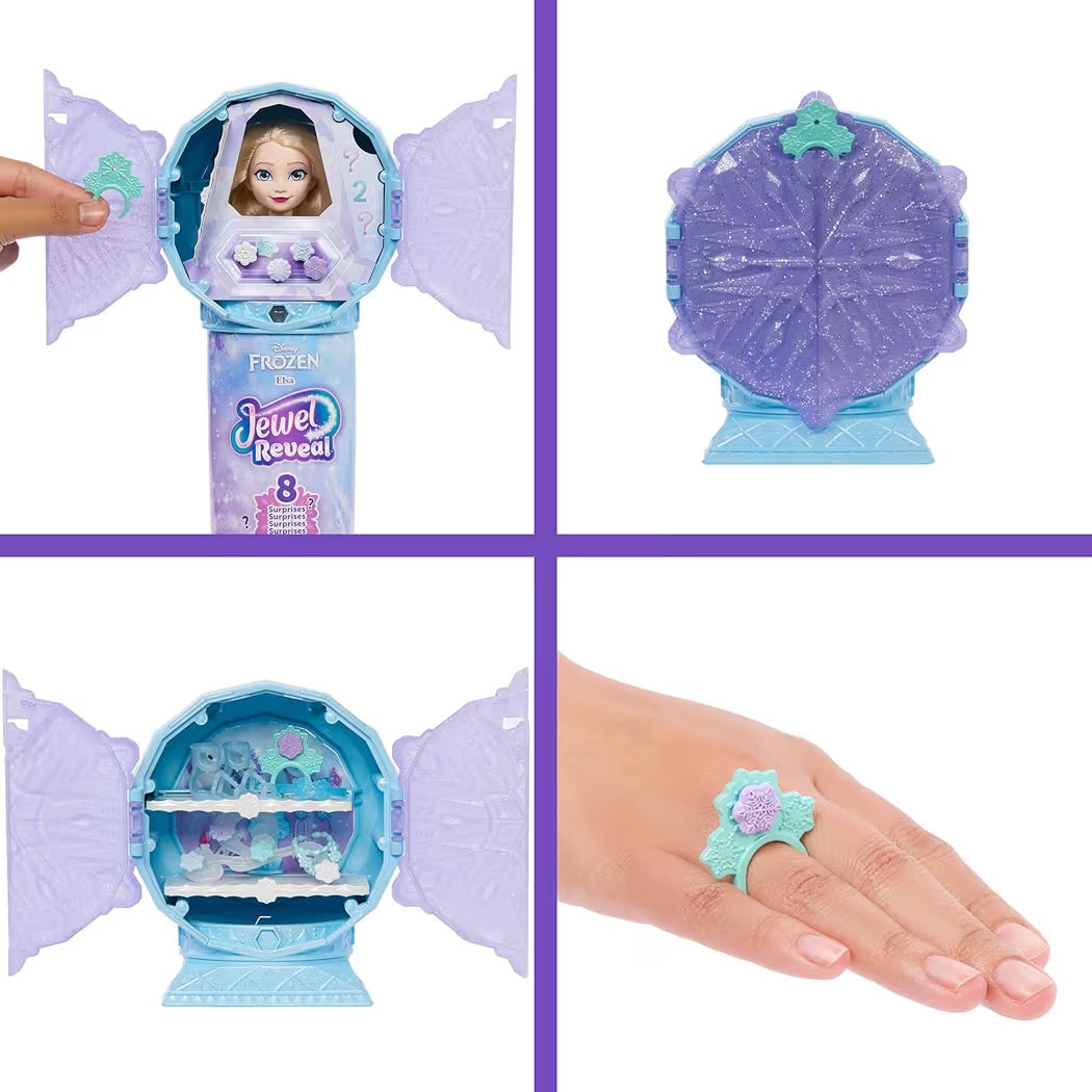 Mattel Set Disney Frozen Elsa Jewel Reveal e Ice Reveal Mini Bambole Surprise con Accessori Originali