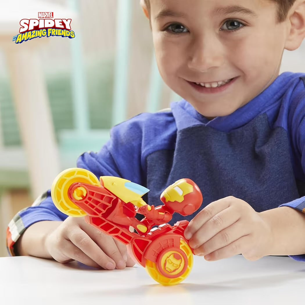 Hasbro Marvel Spidey Iron Man con Motocicletta