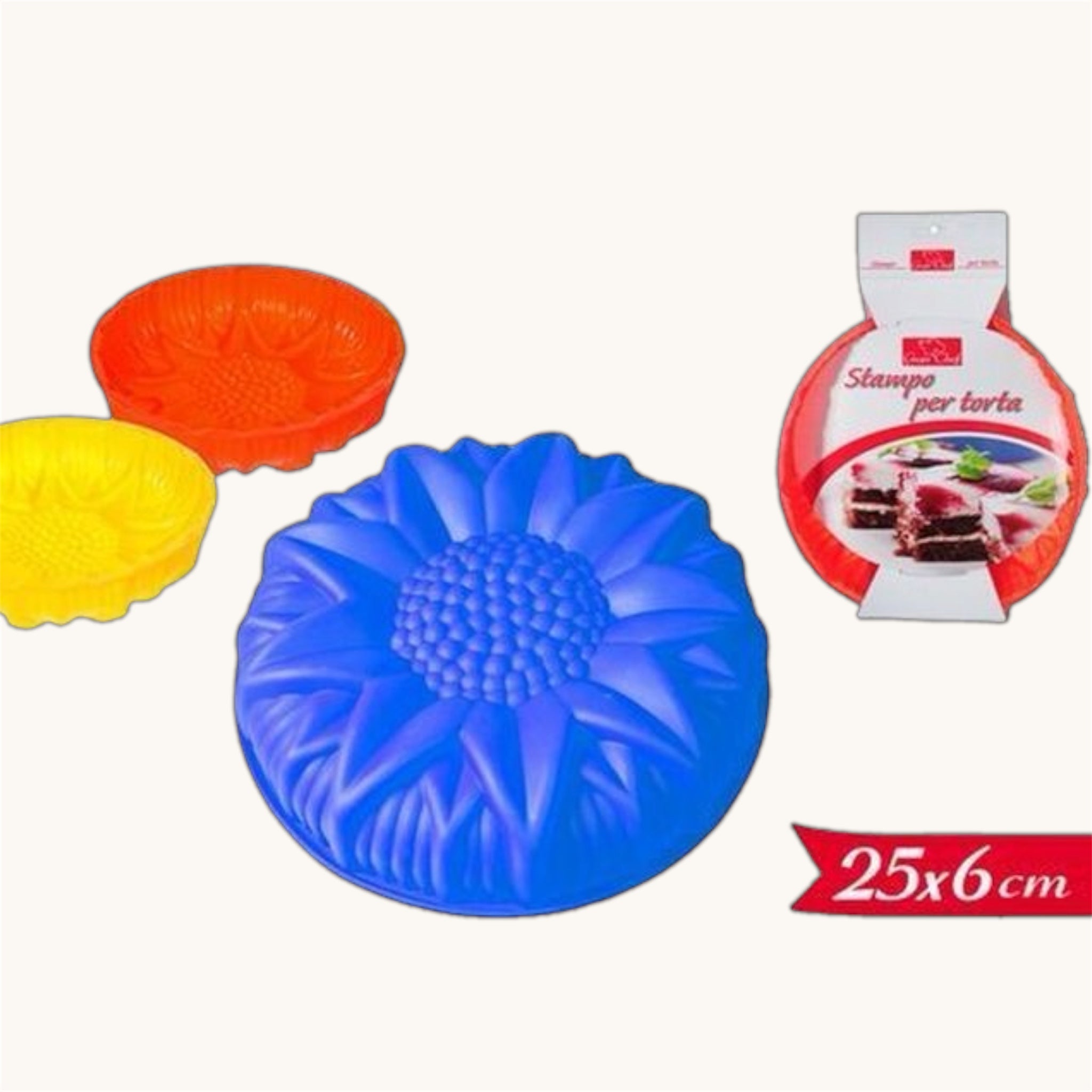 Stampo Torta Fiore 1 pz 25x6 cm Teglia per Torta Fiore Alta Silicone Antiaderente Resistente al Calore fino a 230°C