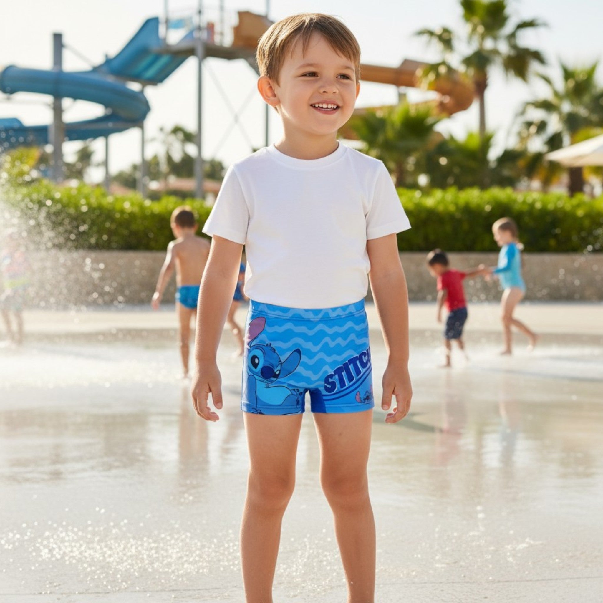 Costume Mare DISNEY STITCH Boxer da Bagno per Bambini per Mare e Piscina