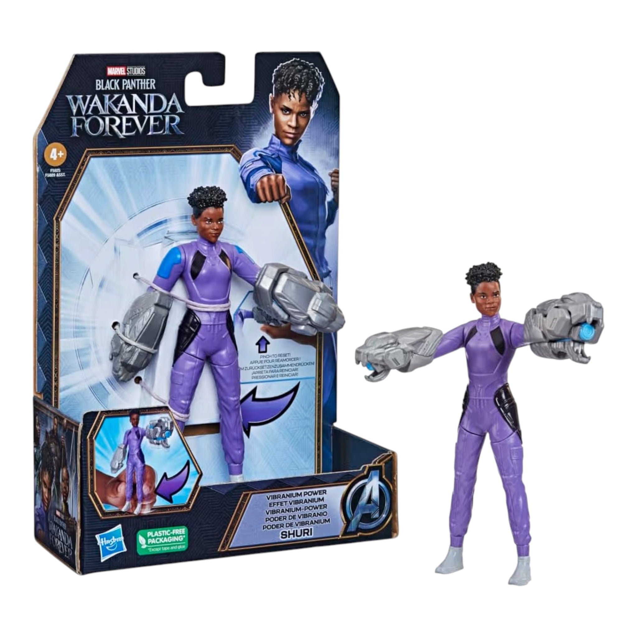 Hasbro Marvel Black Panther Wakanda Forever Shuri Trasformazione Vibranio Action Figure 15 cm