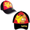 Cappellino Pokemon Pikachu e Eevee da baseball Misura 56 cm Parasole Regolabile Velcro