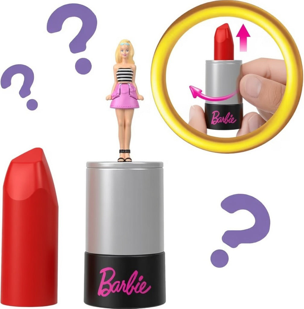 Mattel Barbie Dream Besties Renee Bambola Snodata Pattini a Rotelle e Mini BarbieLand Fashionistas 3,8 cm a Sorpresa Tubetto Rossetto Rosso