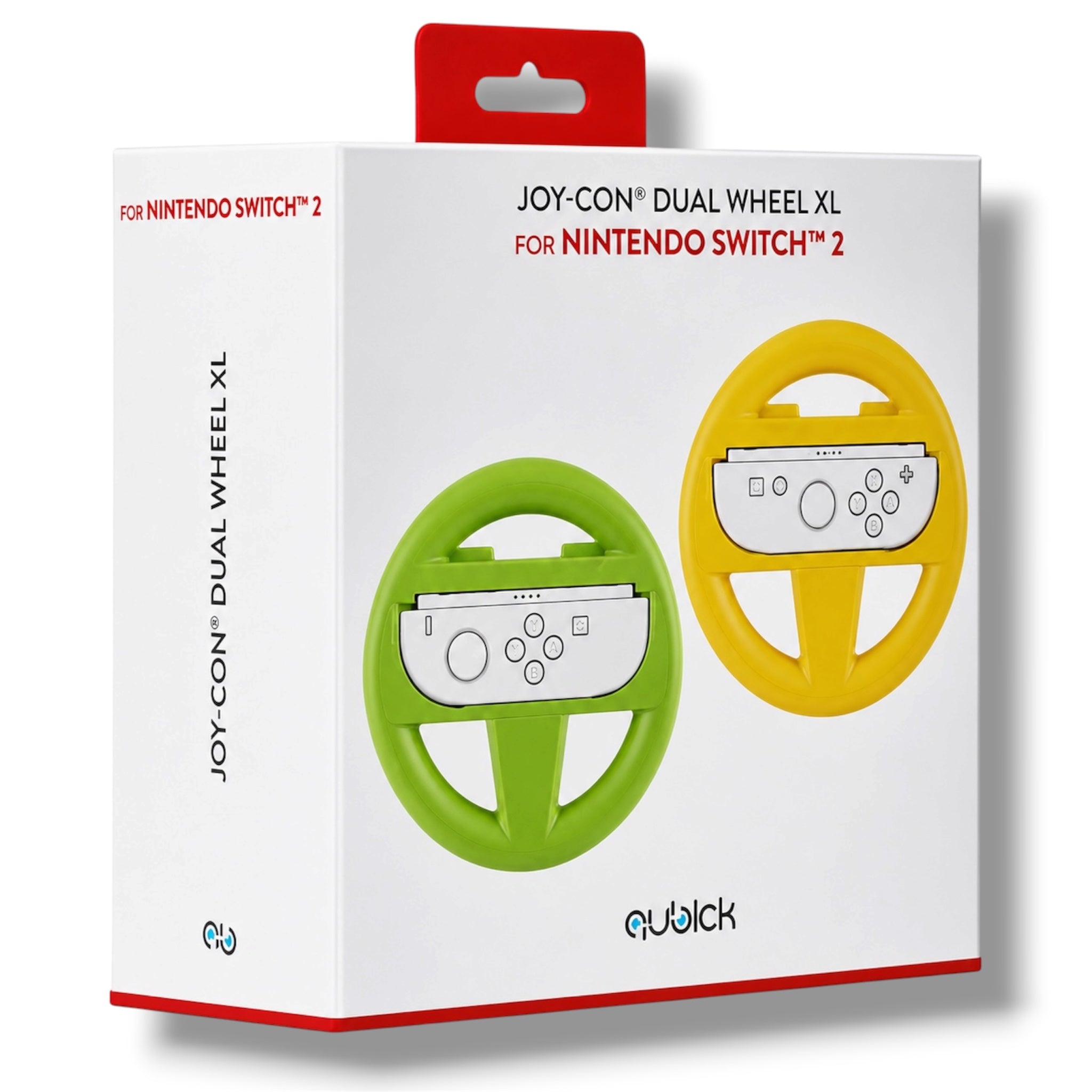 Qubick Pack 2 Volanti da Corsa - Nintendo Switch 2 (Verde/Giallo)
