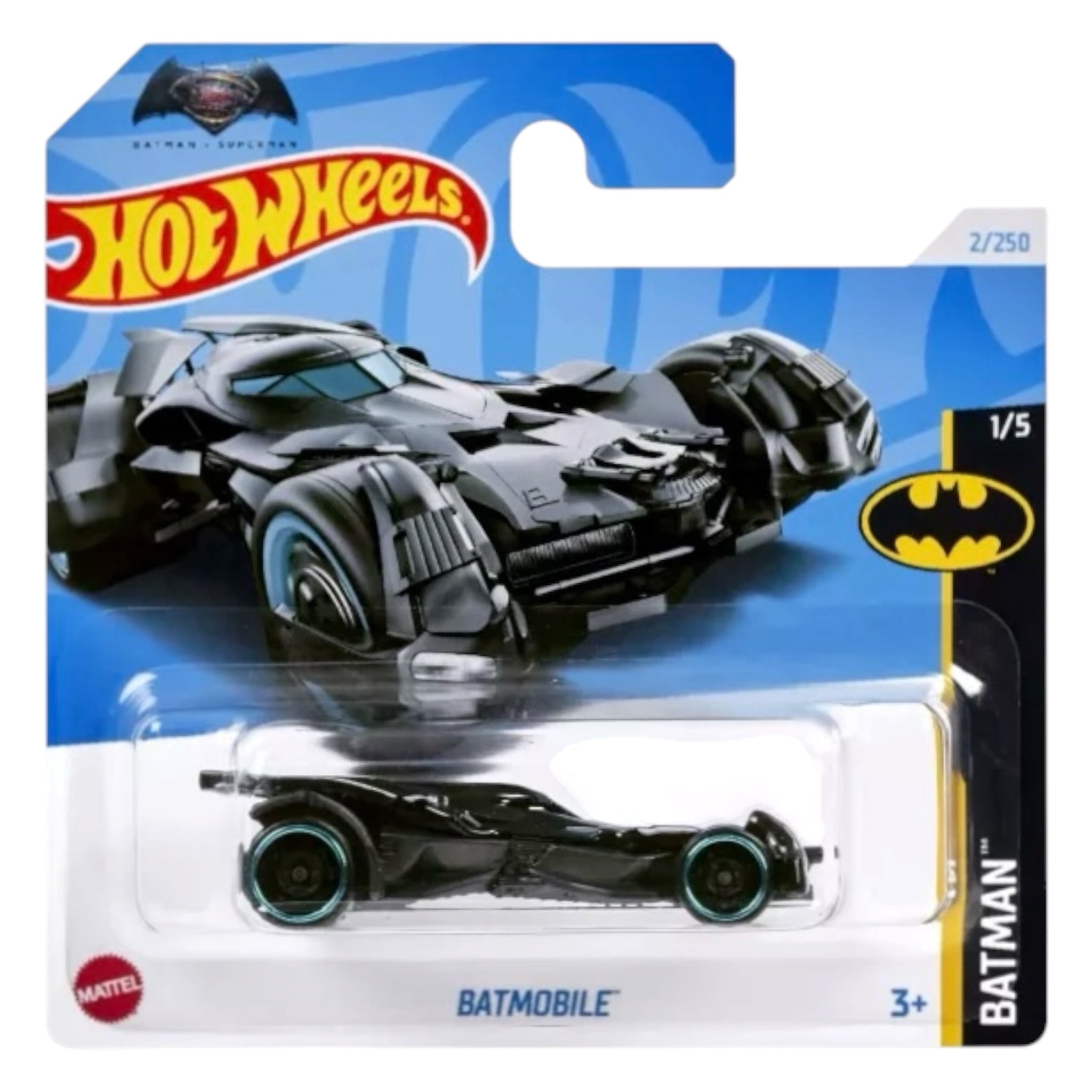 Mattel Hot Wheels Batmobile 2024 Batman v Superman Dawn of Justice Batman 1/5 HTC83 Modellino Auto 1:64