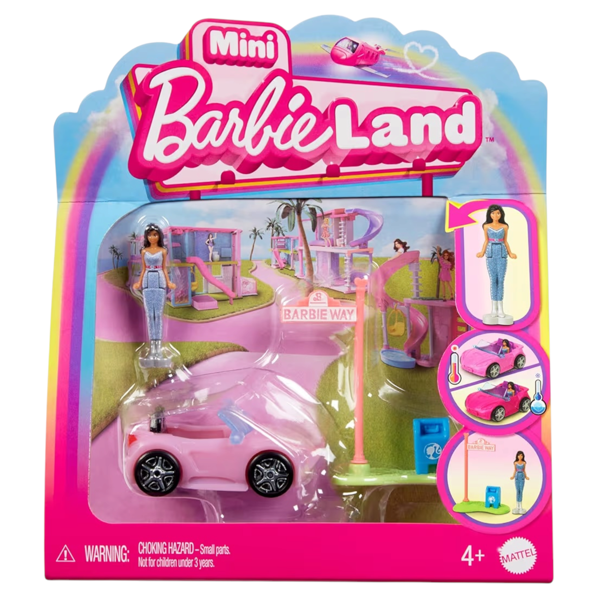 Mattel Barbie Mini BarbieLand Auto Decappottabile HYF42 con Mini Bambola e Veicolo