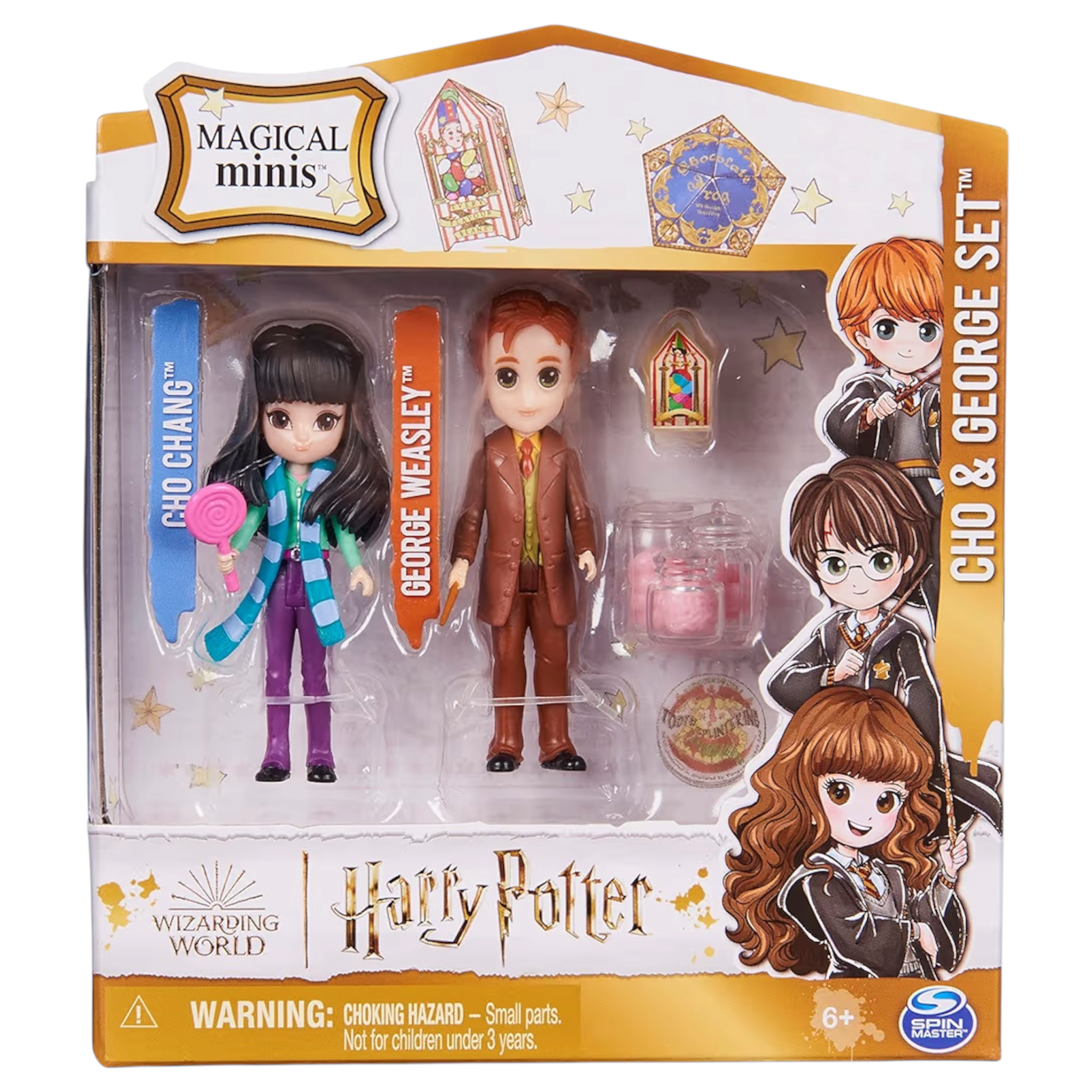 Spin Master Harry Potter Wizarding World Set Amicizia Ron Weasley e Calì Patil - George Weasley e Cho Chang 7,5 cm